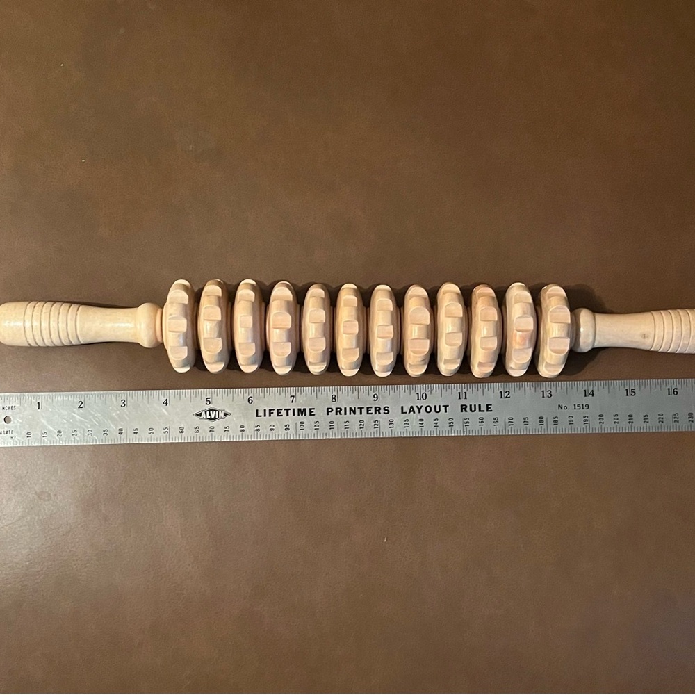 Wooden Massage Roller Stick - Natural Wood